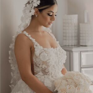 MillaNova White Floral Wedding Dress